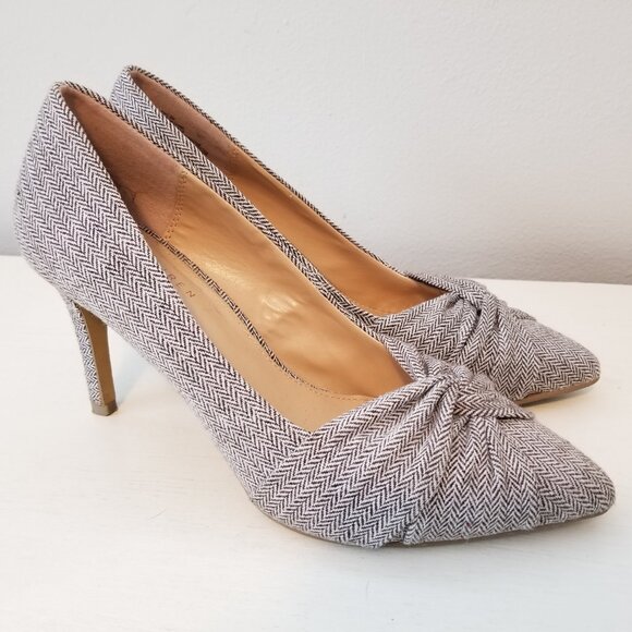 Lauren Conrad Classic Heels Cranberry Plaid {Brown & Beige} Pumps Women's Size 8 - Picture 5 of 9